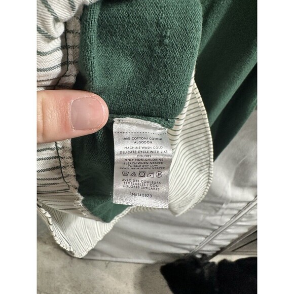 Loft‎ Striped Layered Mixed Media Poplin Short Sleeve Blouse Green Cotton Small - Picture 4 of 6